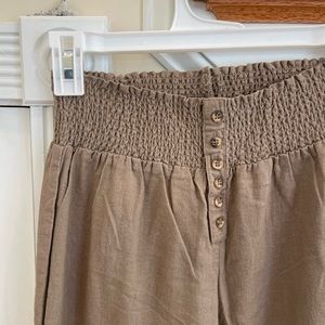 Tan Wide Leg Capris
